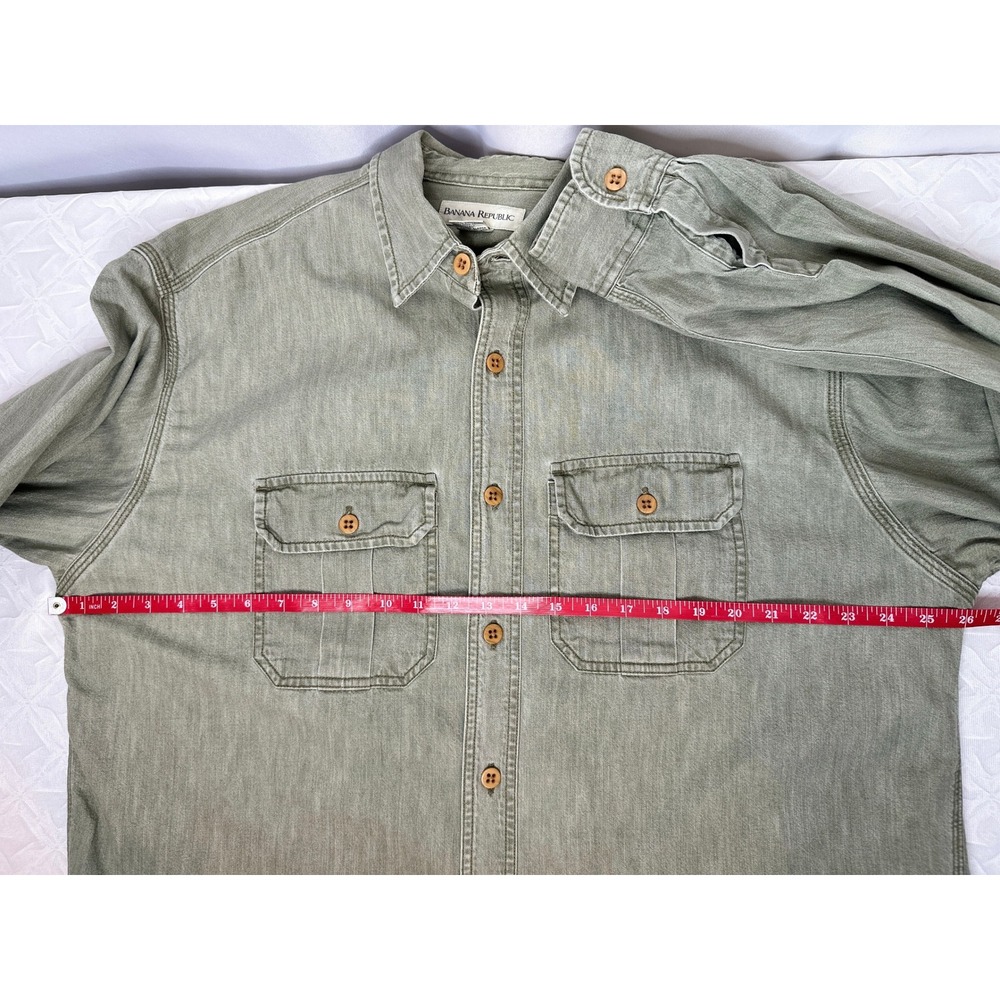 VTG Banana Republic Mill Valley Safari Shirt LARGE Outdoor Travel 80s Workwear - Picture 5 of 5